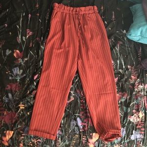 Burnt Sienna Pinstriped High Waist Pants NWOT